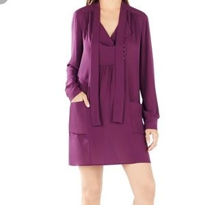 BCBG MaxAzria Eggplant/Plum Shirt Dress w/ Pockets